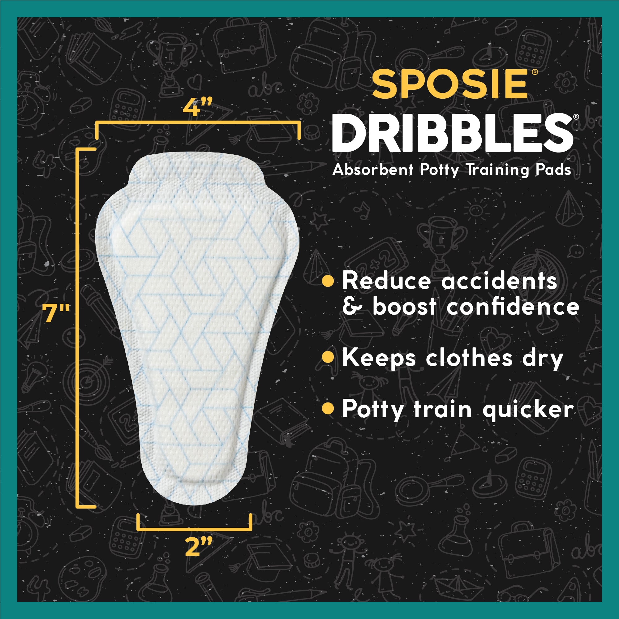 Sposie Dribbles Absorbent Potty Training Pads - Main Image